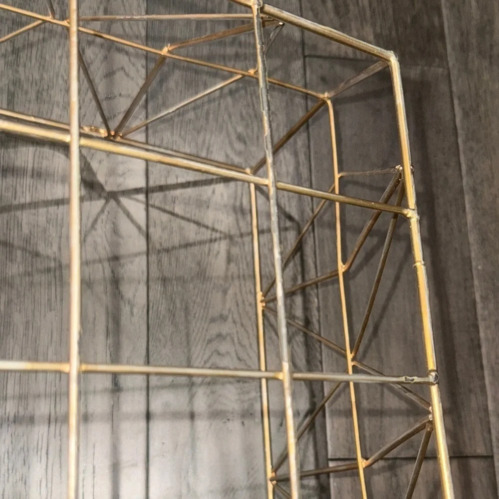 Gold and silver rustic like Wire Storage Basket